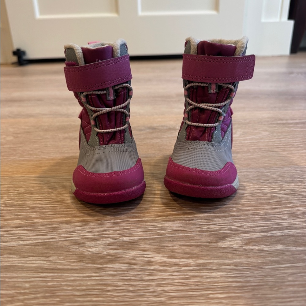 Merrell Pink and Gray Boots Water Proof Toddler Winter Boots